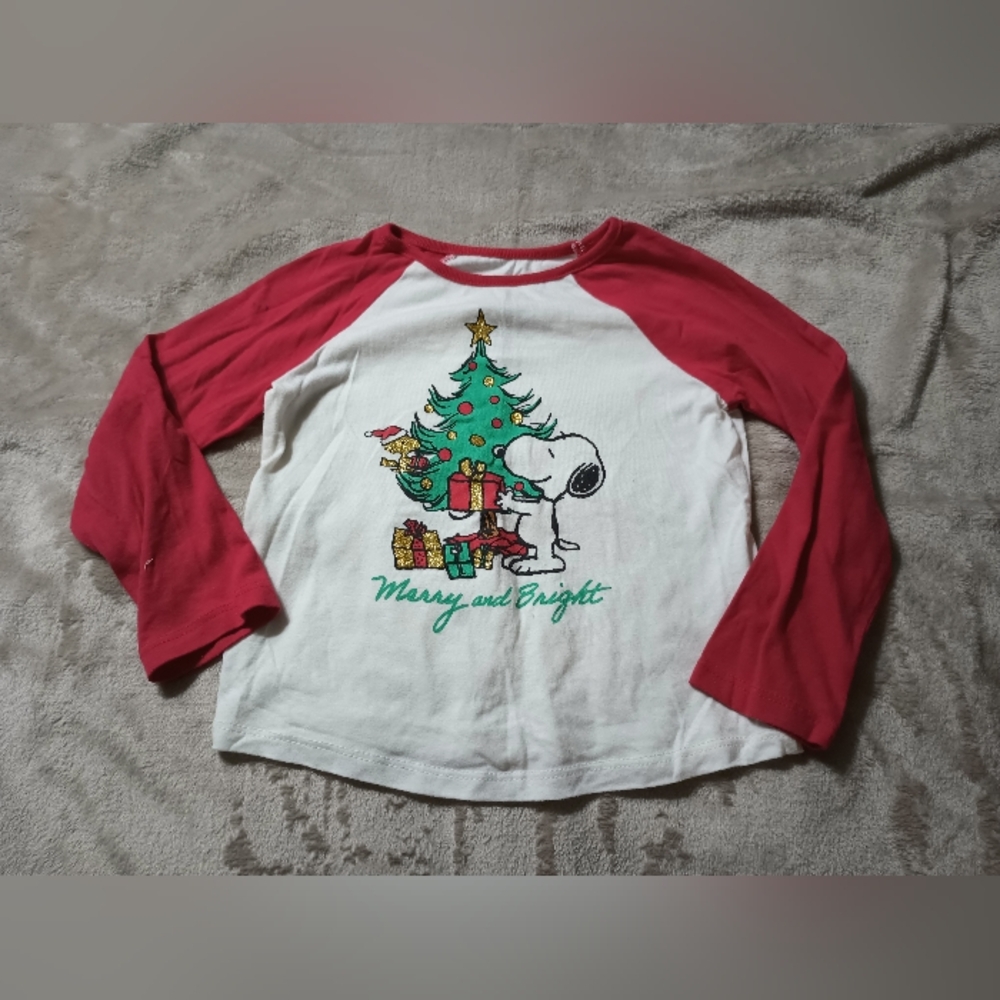 Snoopy Peanuts Christmas Raglan T-shirt Size 4T